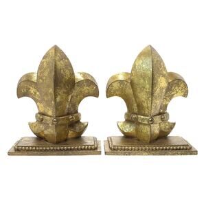 Fleur De Lis Pair Of Bookends 1995 CBK Ltd 7 Inches Tall Vintaged